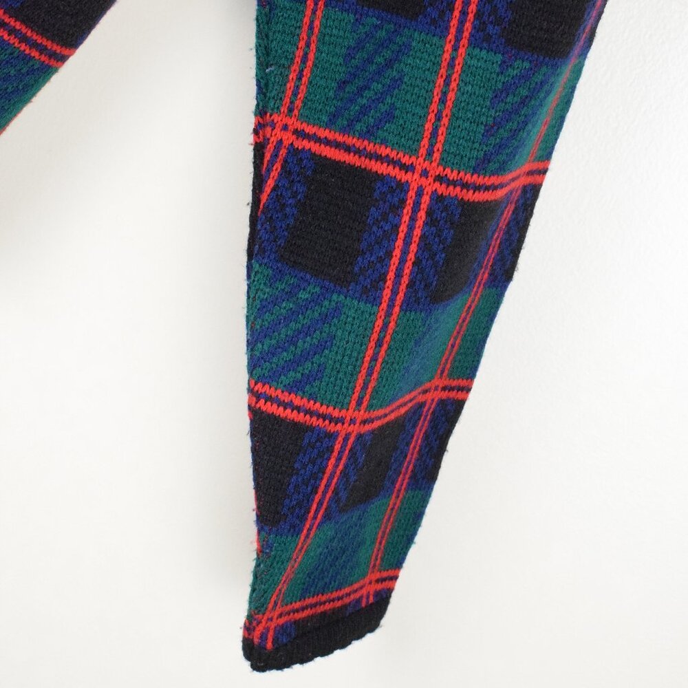 Vintage Womens 90's Holiday Plaid Cozy Knit Cardigan Sweater Christmas Winter XL - Picture 5 of 7